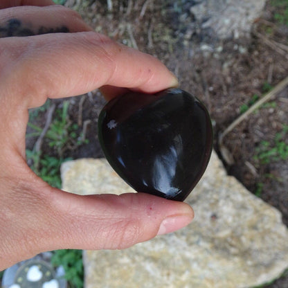 Snowflake Obsidian puffy heart